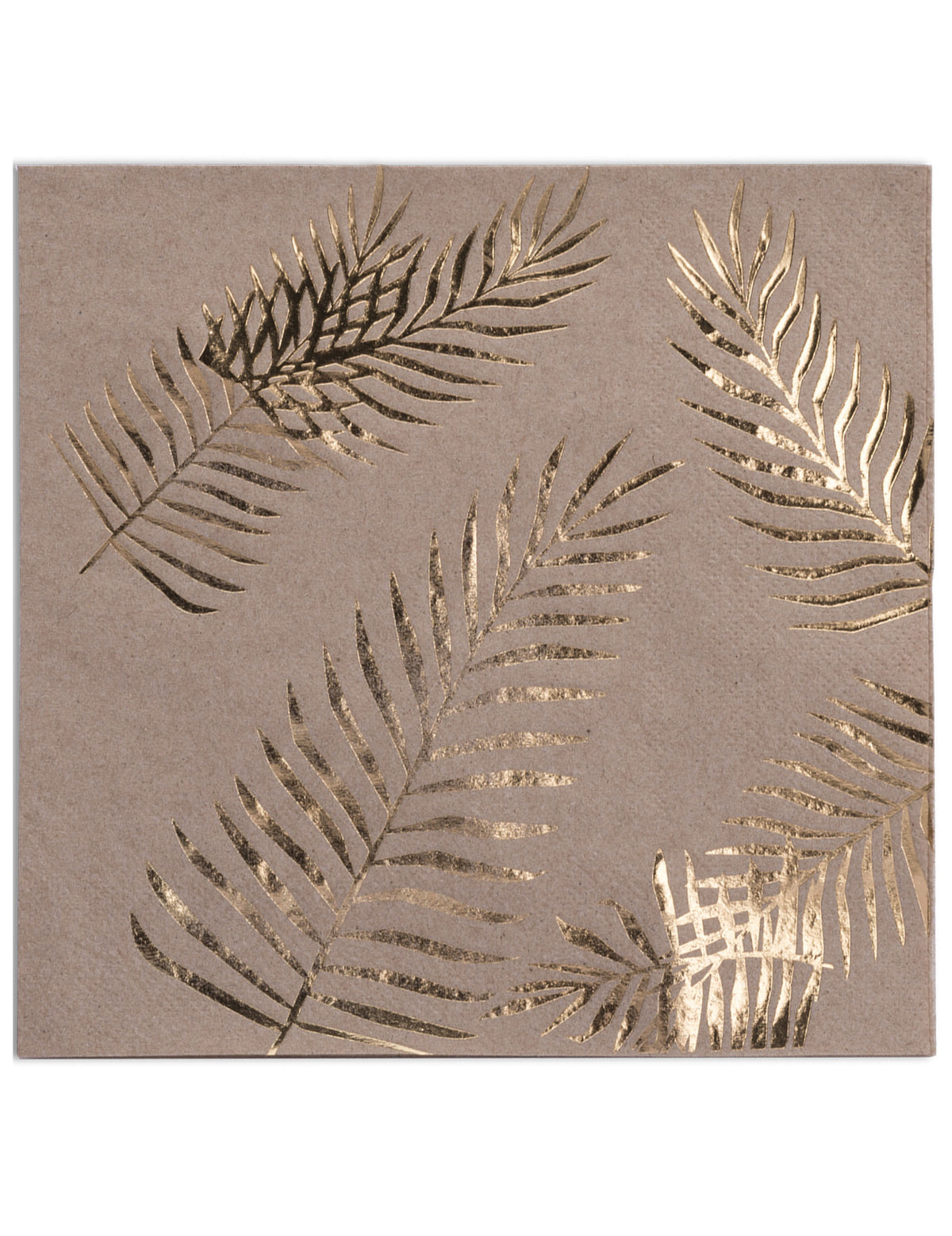 Serviettes en papier kraft Palmier doré kraft et or