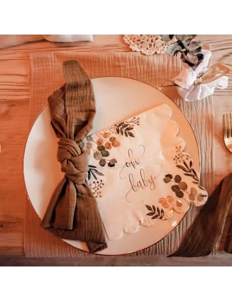 Postavljanje na stol papirnatih ubrusa Oh Baby Eucalyptus za baby shower