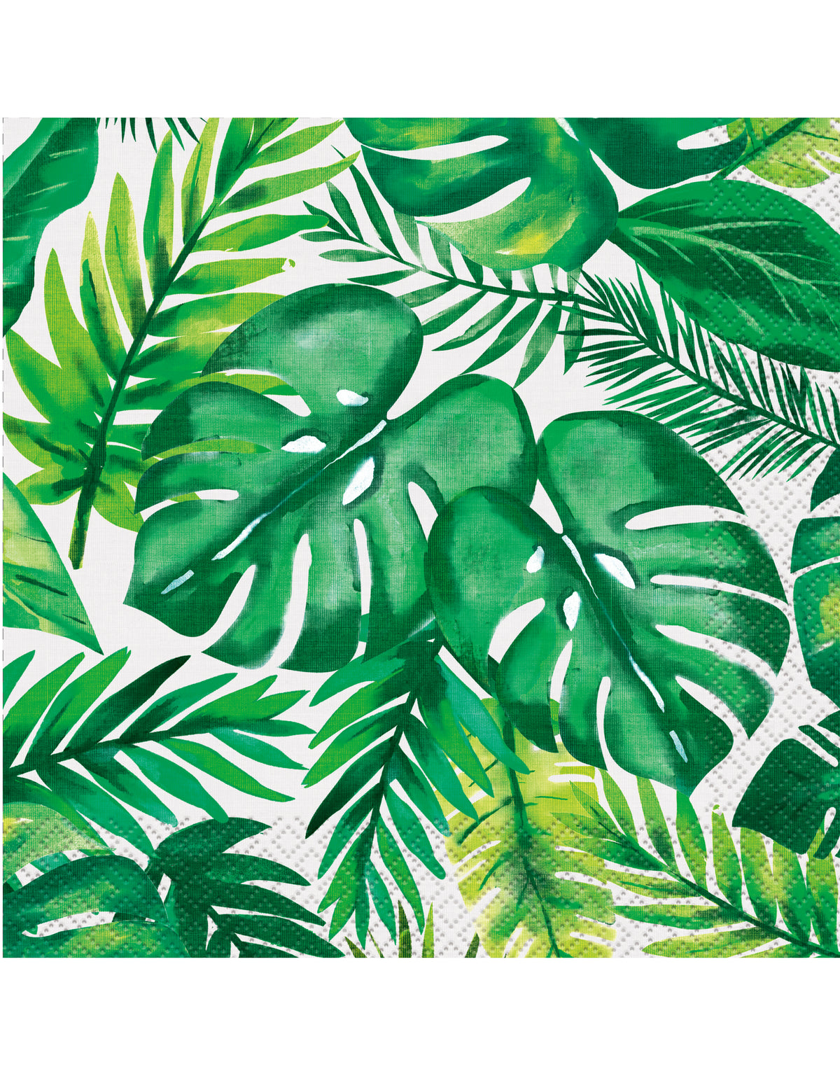 Serviettes en papier Palm Tropical Luau pour fête vertes avec motifs de feuilles exotiques