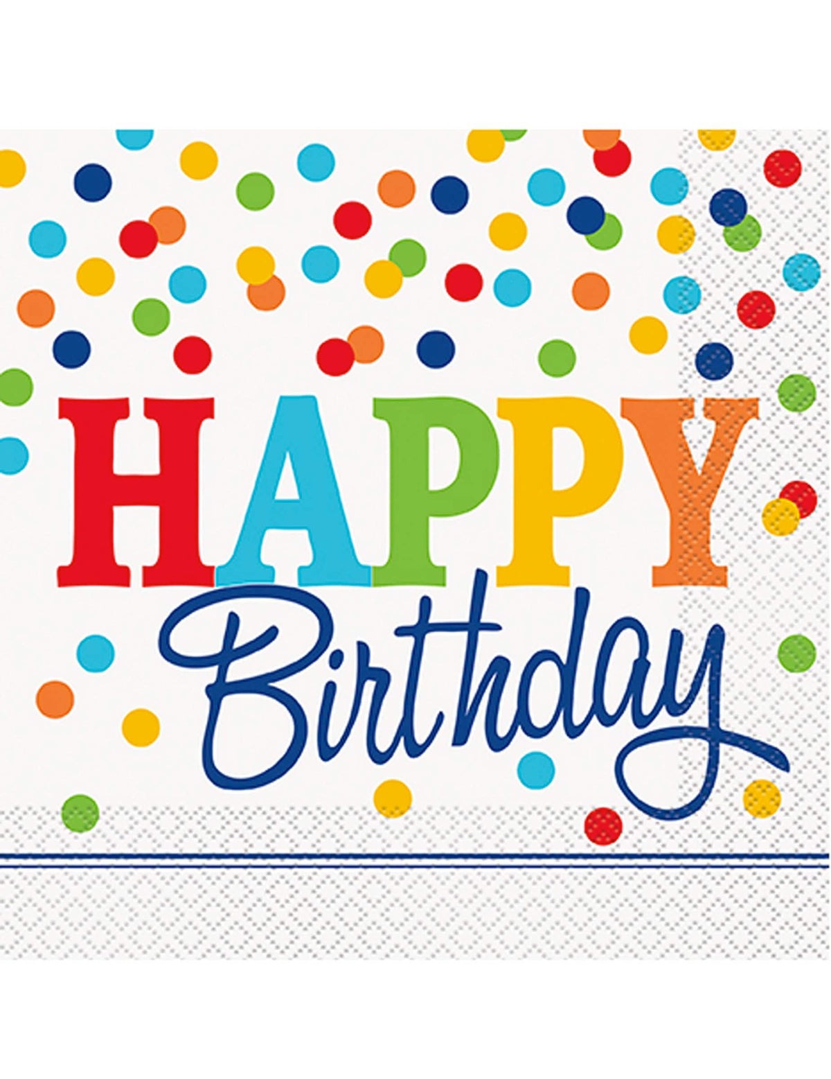 papirnati ubrusi Happy Birthday za rođendan s šarenim točkicama