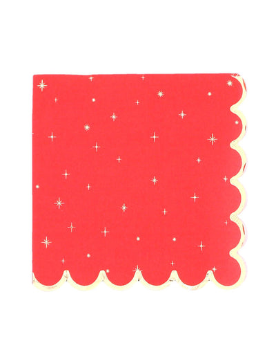 16 salveta Brezvremenski Božić crvene i zlatne 33 x 33 cm