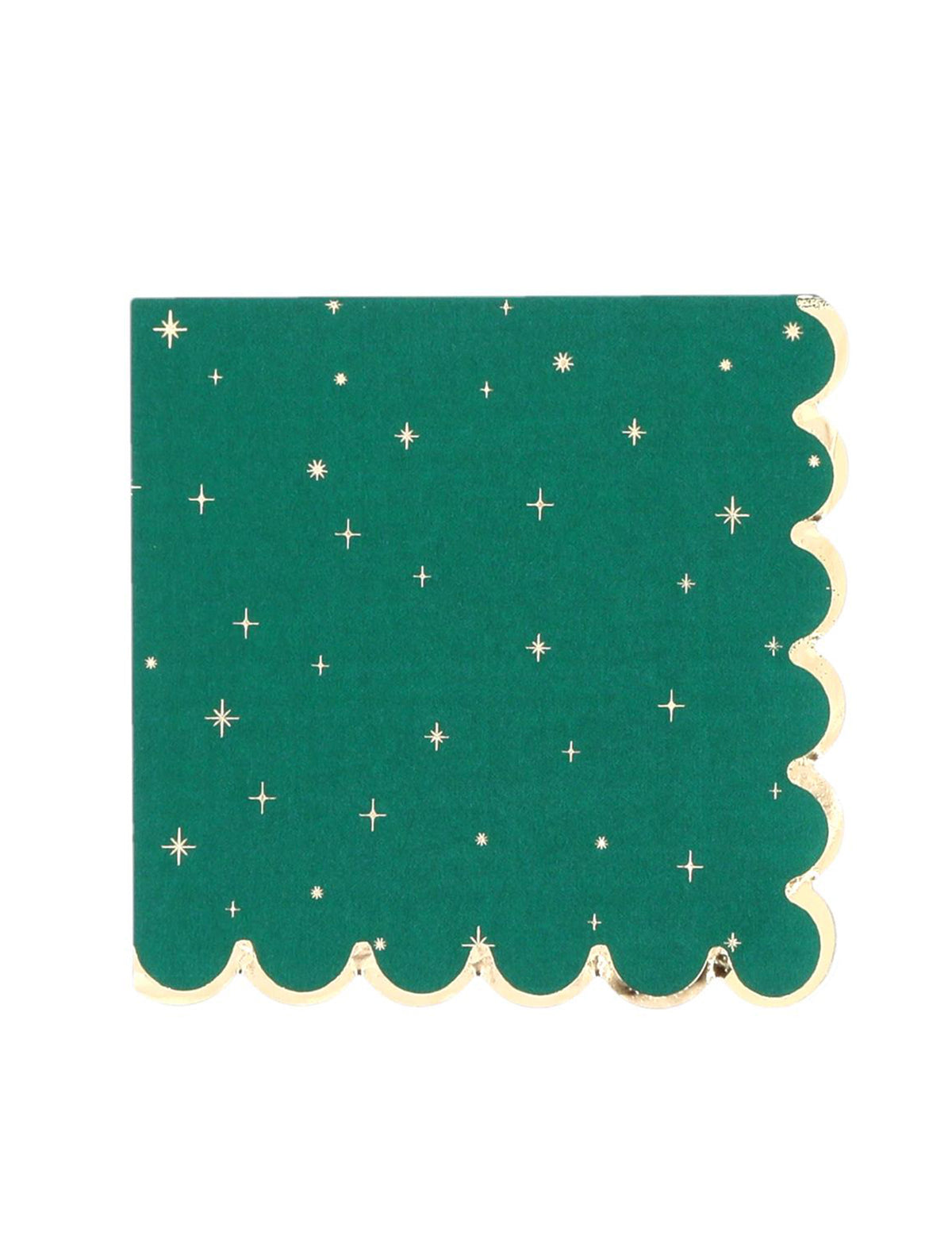 16 serviettes L'Intemporel vert anglais et or 33 x 33 cm