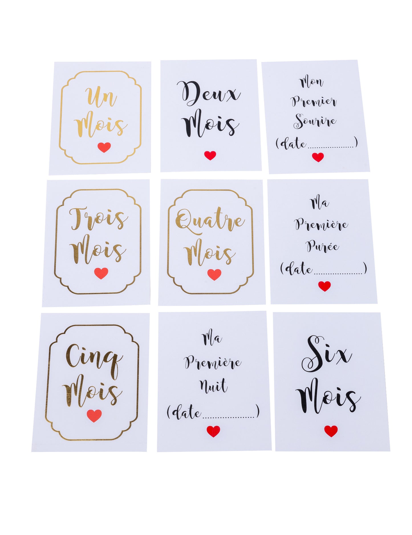 18 pozlaćenih kartica za prekretnice prve godine, 14 x 19 cm za bebu