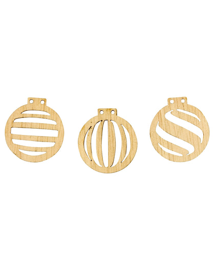 Confettis boules de Noël pour décoration de table en bois ajouré