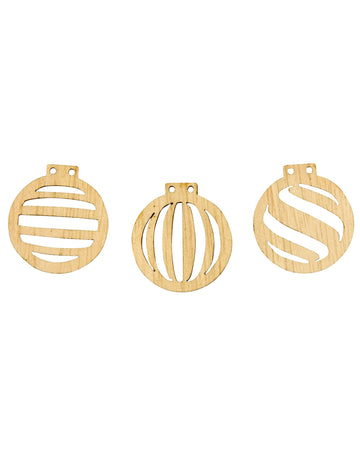 18 izrezbarenih drvenih konfeta božićne kuglice 2,5 x 2,3 cm 