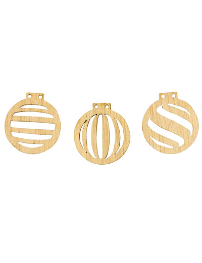 Confettis boules de Noël pour décoration de table en bois ajouré