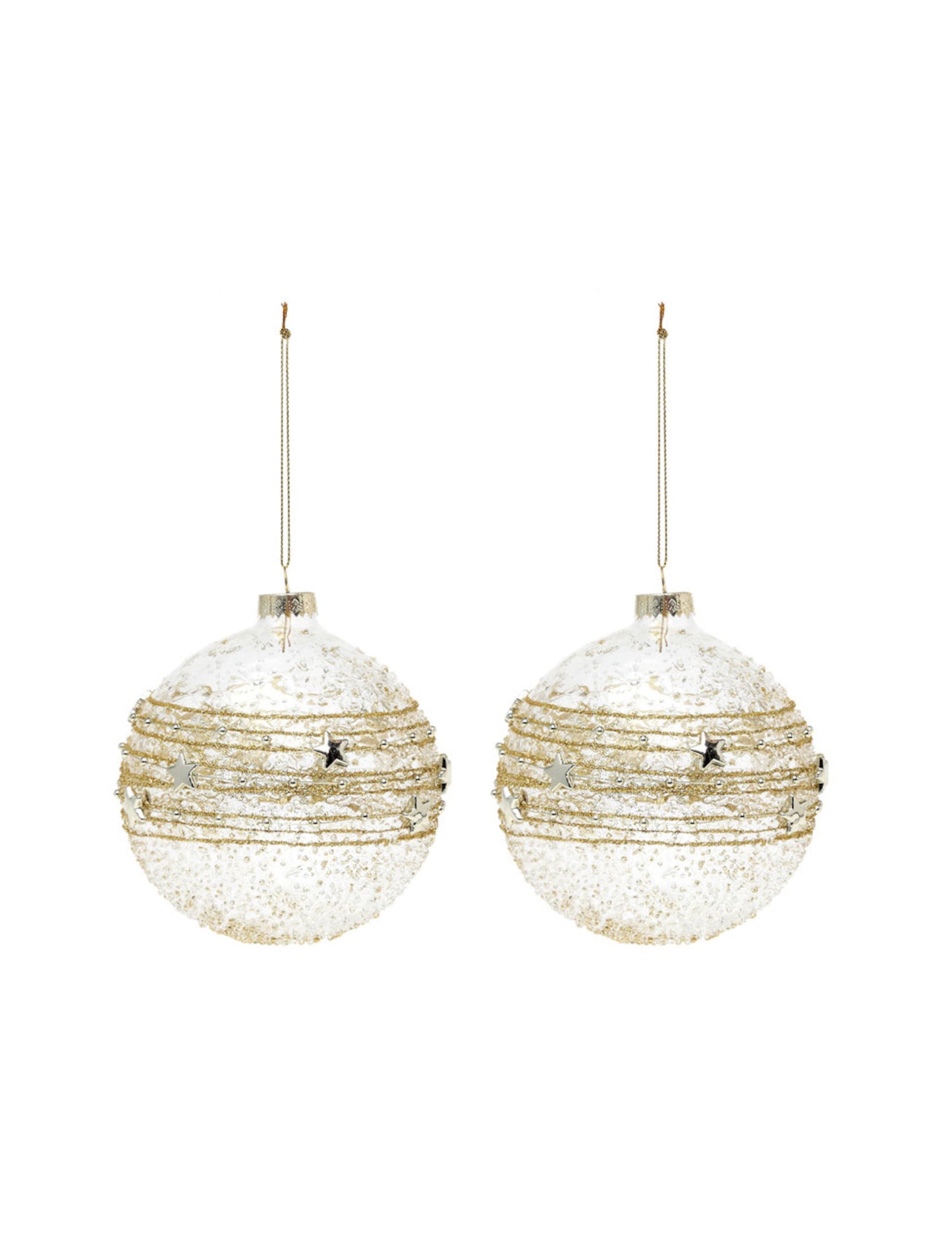 2 zlatne staklene kuglice 10 cm 