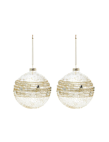 2 zlatne staklene kuglice 10 cm 