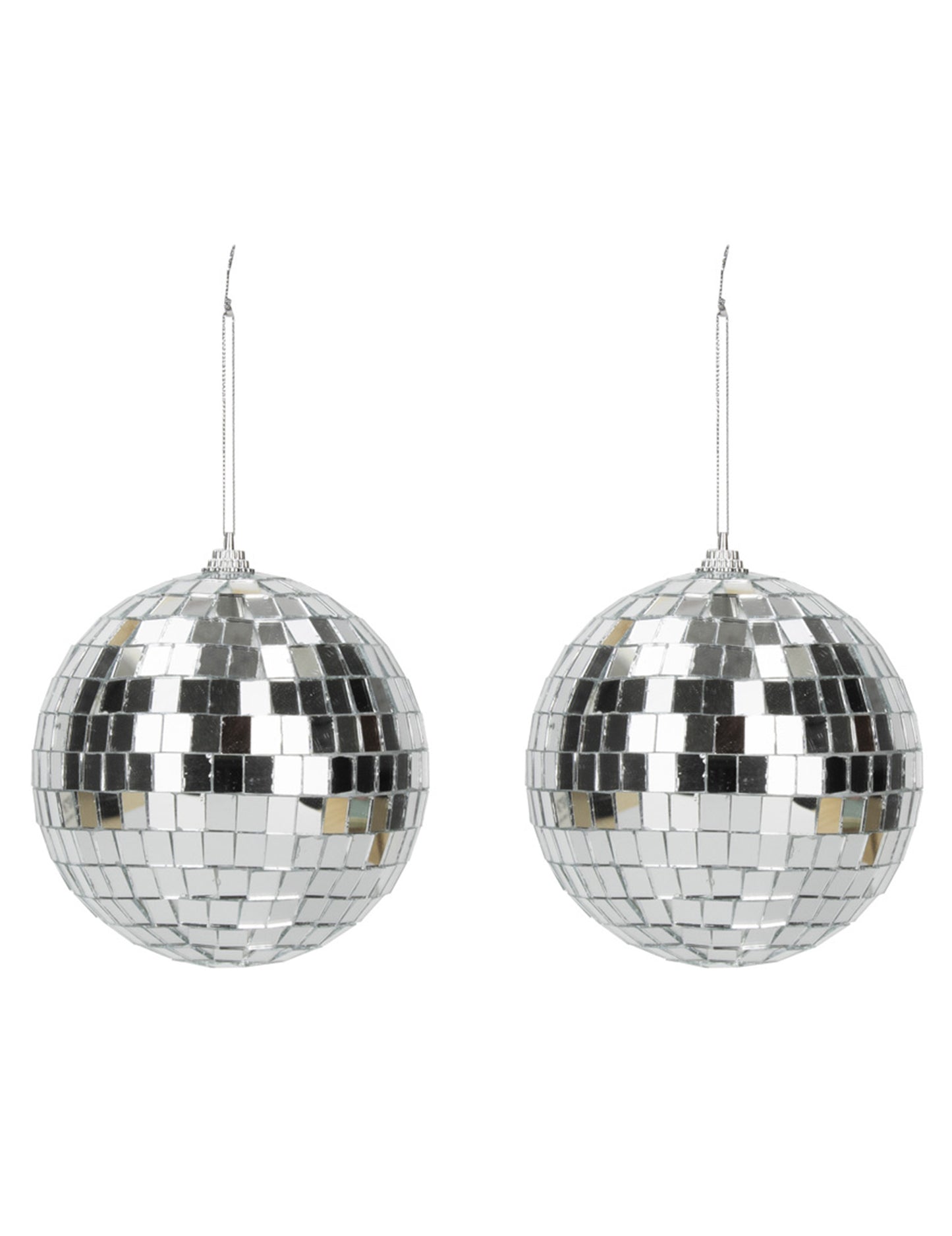 2 srebrne disko kugle 10 cm