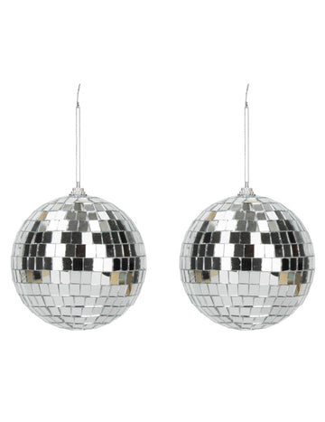 2 srebrne disko kugle 10 cm