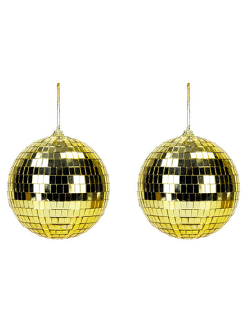 2 zlatne disko kugle 10 cm