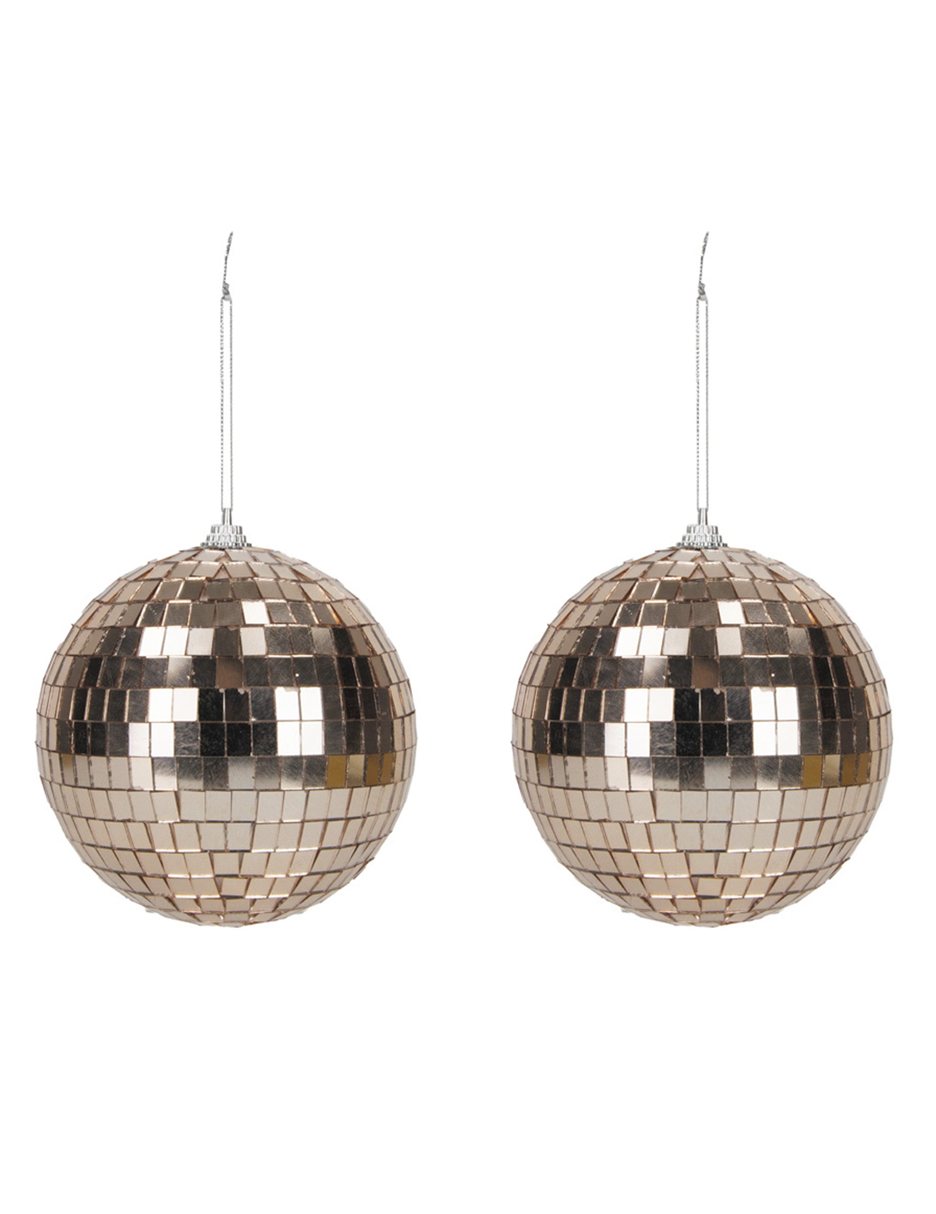 Lot de 2 boules disco pour fête rose gold