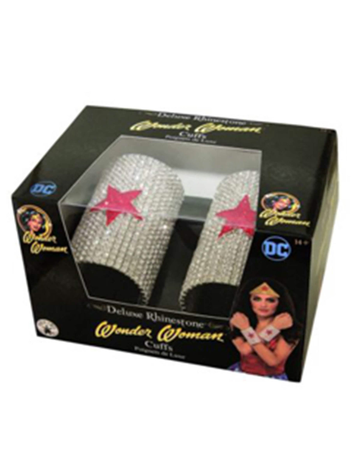 Deluxe narukvice od štrasa Wonder Woman za ženu, srebrne s crvenom zvijezdom