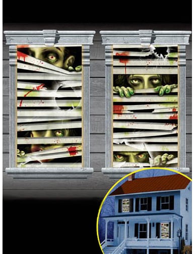 2 zaključana Zombies Dekoracije prozora