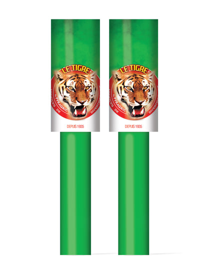 Détail du logo Le Tigre des 2 fumigènes à main pour adulte verts 45 secondes
