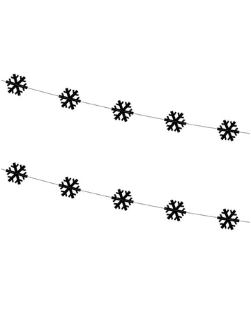 2 crne girlande od pahuljica 180 cm Božić