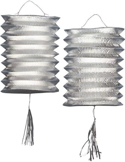 Lampions métalliques pour décoration de fête argentés