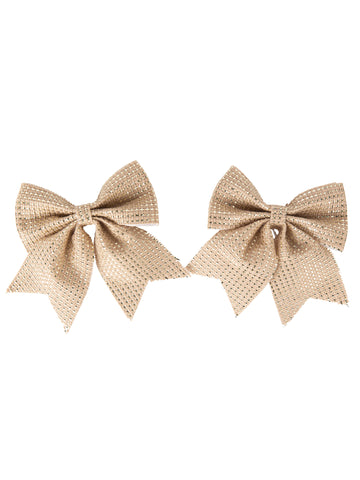 2 mašne od jute i zlata 12 x 13 cm za Božić 