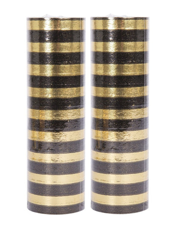 2 role crnih i zlatnih serpentinskih traka od 4 m 