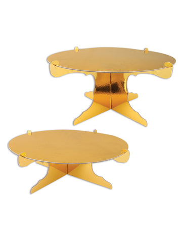 Set od 2 metalna zlatna kartonska stalka za torte 31 cm