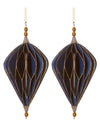 2 suspensions origami losanges pour décoration bleus et or