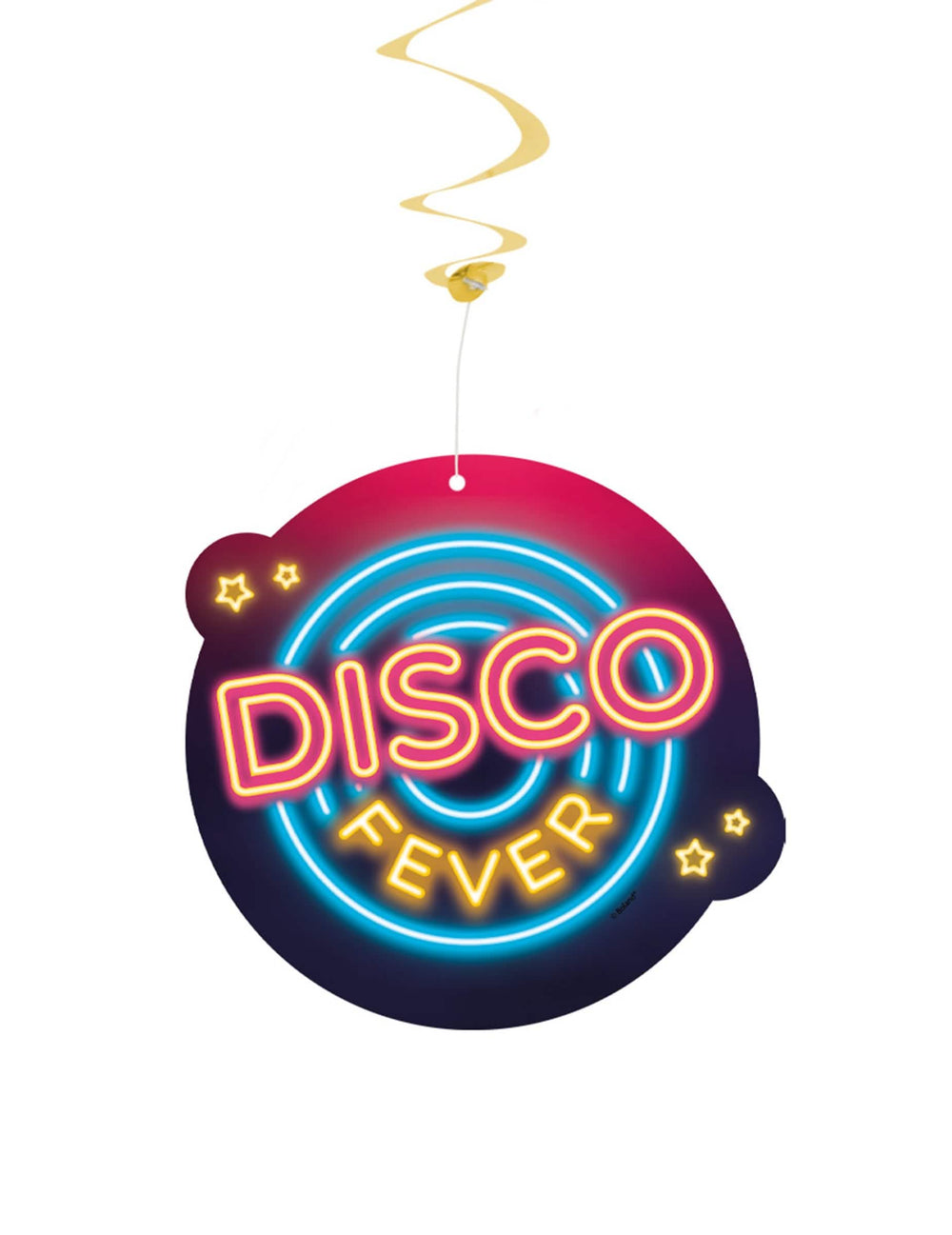 Detalj neonskog medaljona visećih spirala disko fever