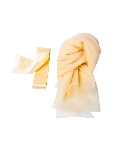 2 vela za stolice boje slonovače i satenske vrpce, 2,6 x 1,6 m, šik vjenčanje