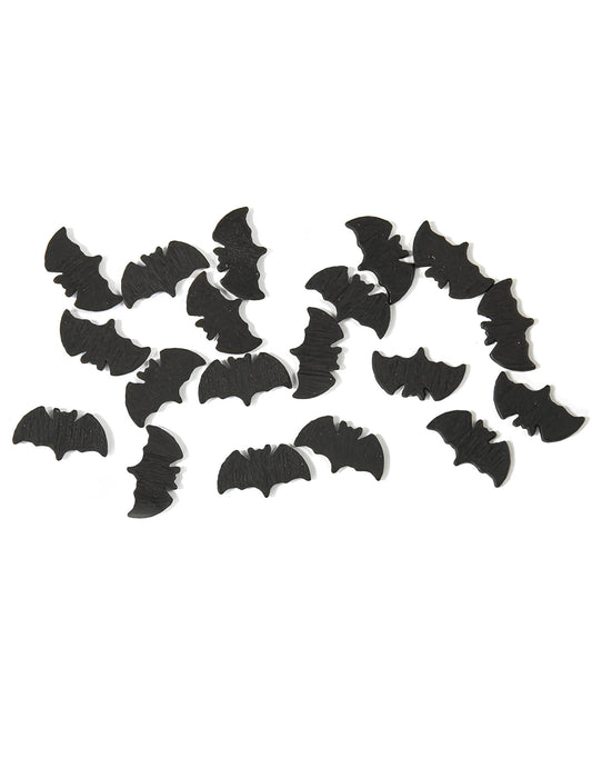 20 confettis de table chauve-souris Halloween noir