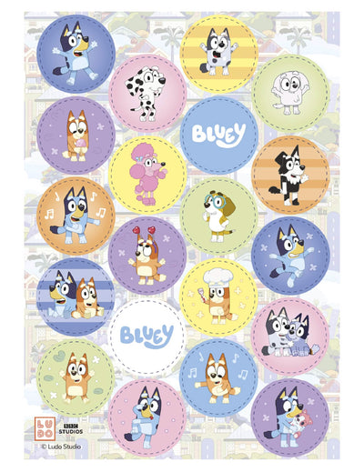 20 Mini jestivih diskova od hostije Bluey i Bingo™ 3,4 cm