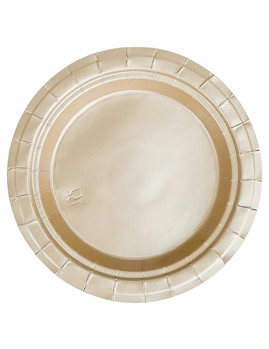 Petites assiettes en carton pour fête doré mat