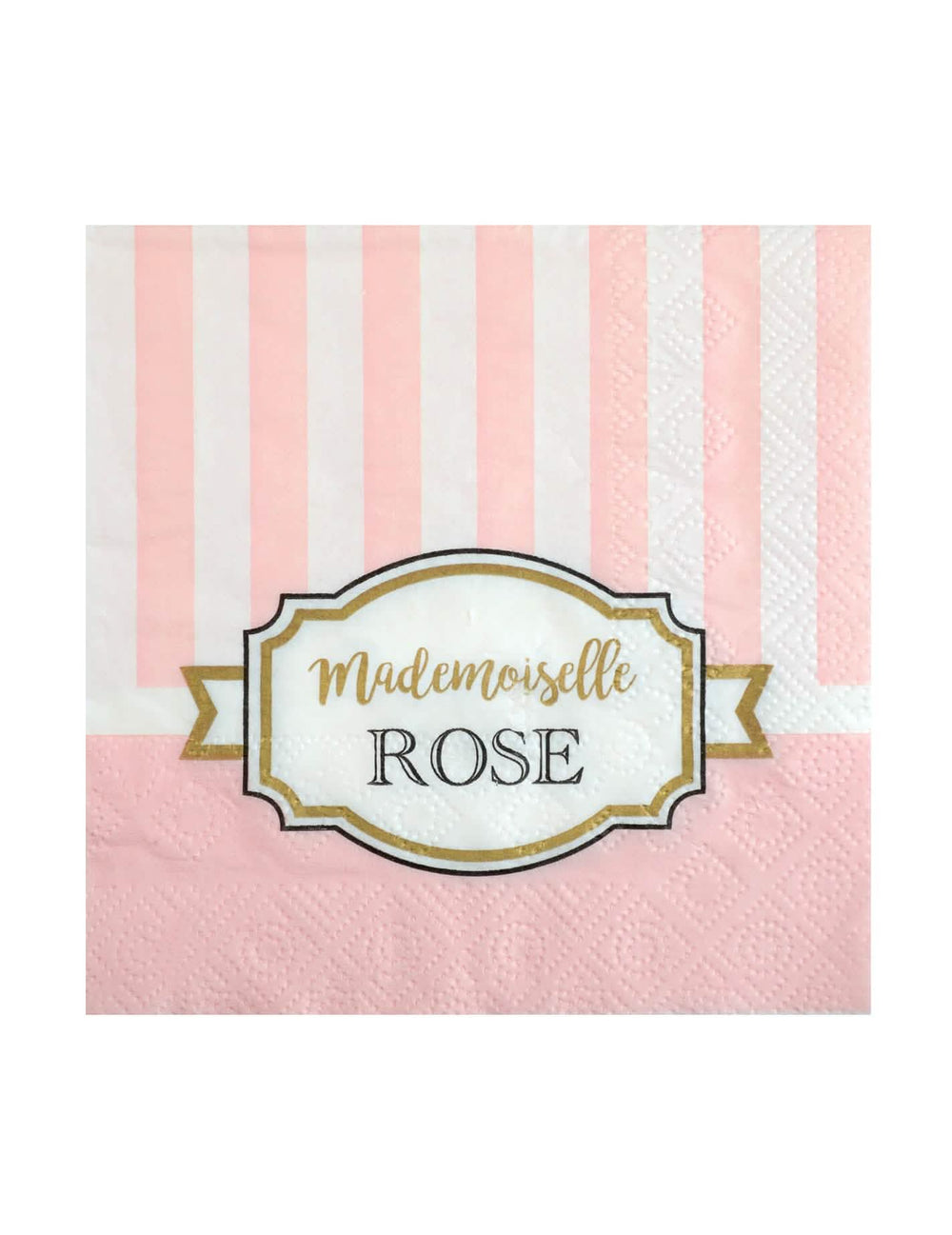 papirnati ubrusi Mademoiselle roza za baby shower roza s bijelim prugama
