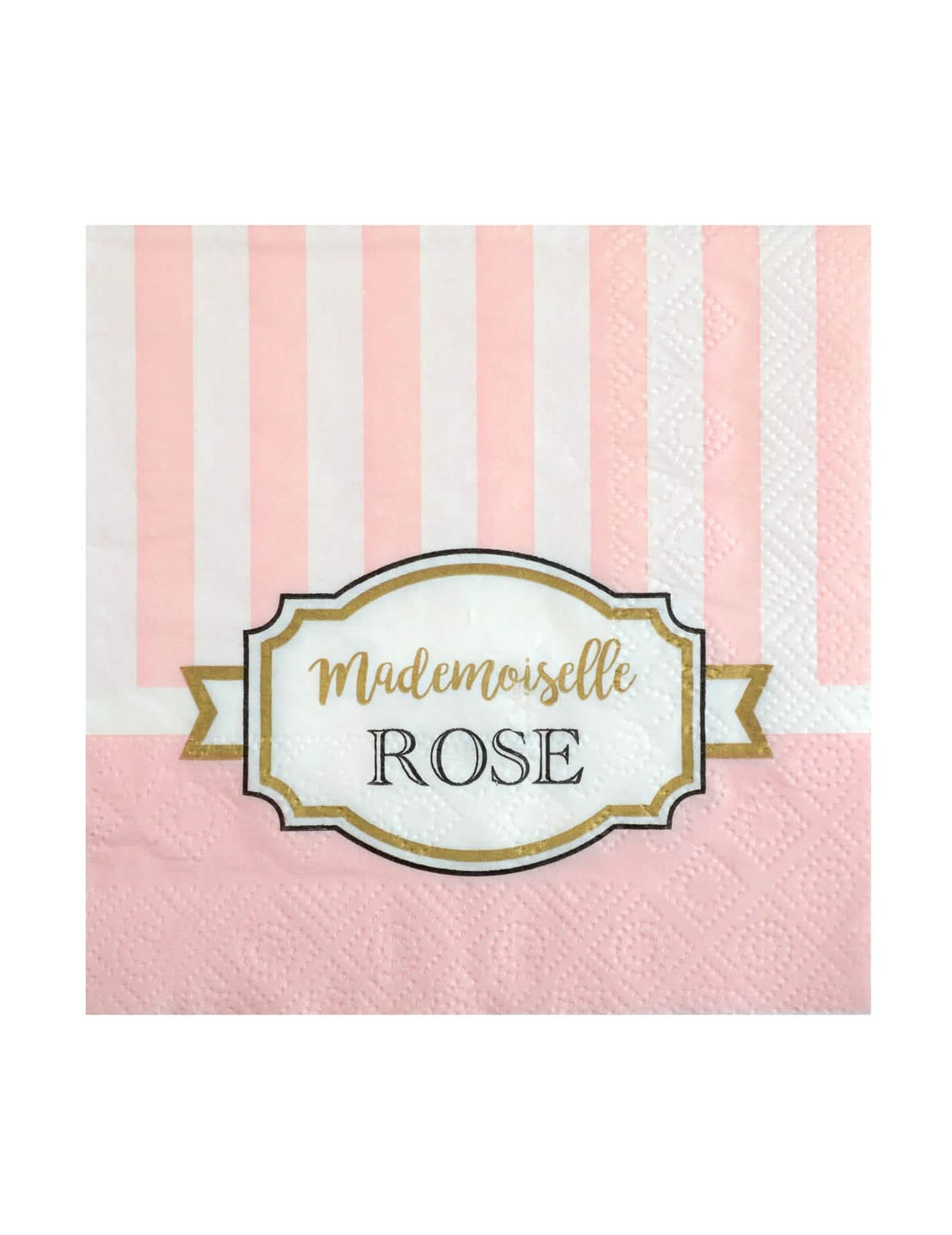papirnati ubrusi Mademoiselle roza za baby shower roza s bijelim prugama