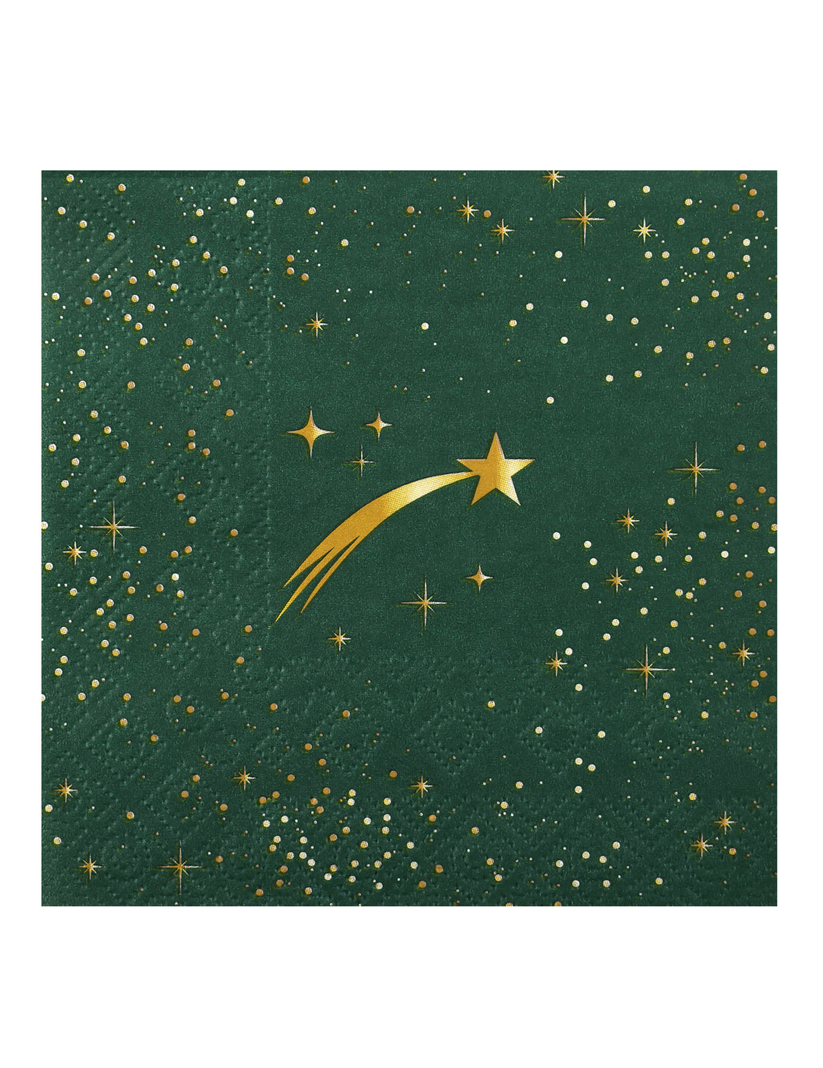 20 petites serviettes Étoile Filante vert sapin 25 x 25 cm