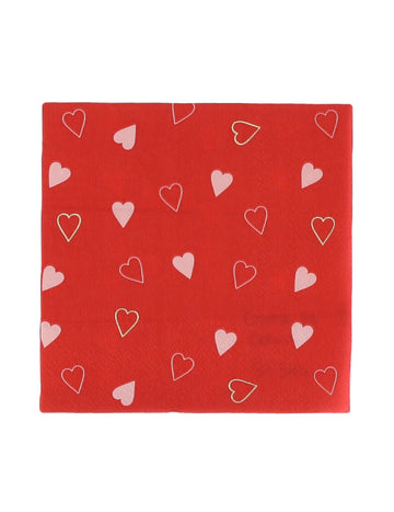 20 Petites serviettes en papier Dame de cœur 24 x 24 cm