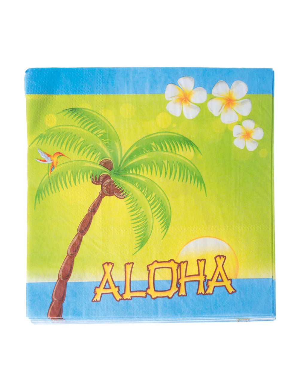 papirnati ubrusi Aloha za zabavu plavi i zeleni s uzorkom palmi i egzotičnih cvjetova