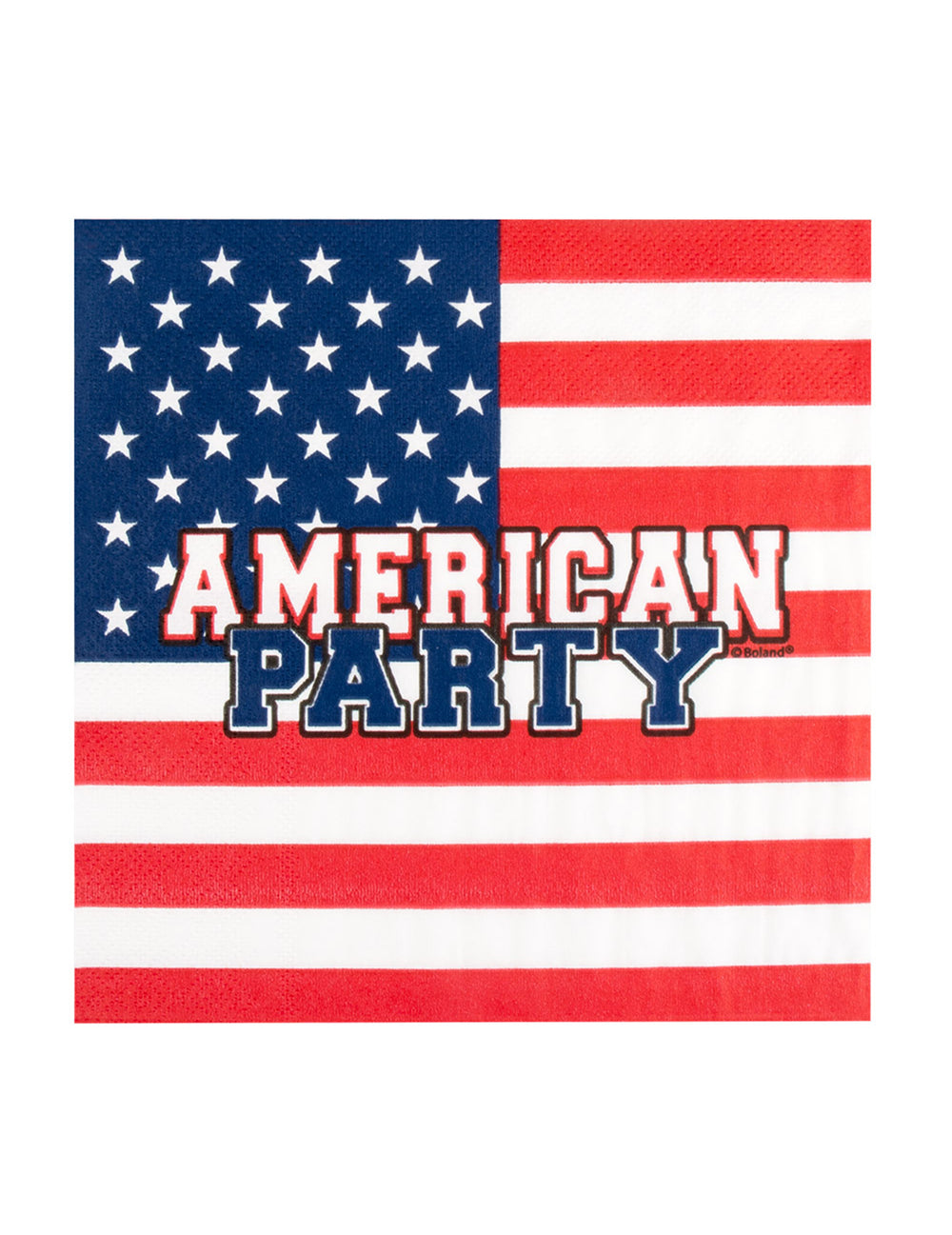 Détail du motif des serviettes en papier American party