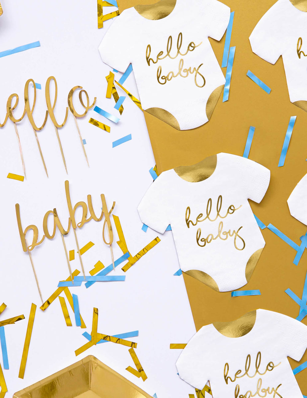 Prizor s konfeti papirnatih ubrusa body Hello Baby