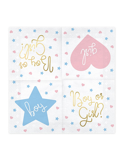 20 salveta u bijelim zlatnim momcima djevojke 33 x 33 cm