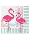 Serviettes en papier flamingo party tropicales pour fête rose et vert menthe