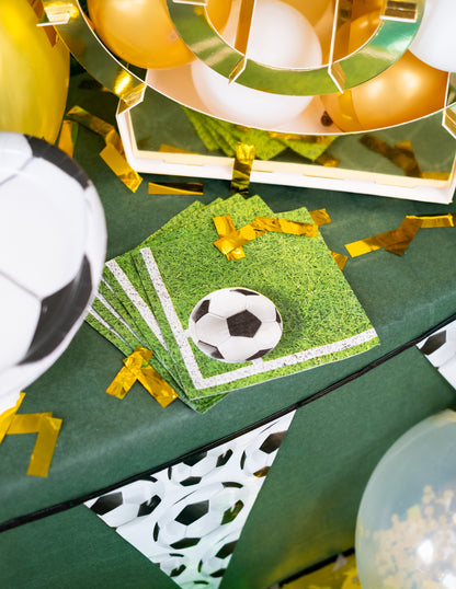 20 papirnatih salveta za nogometnu zabavu 33 x 33 cm nogometno igralište 