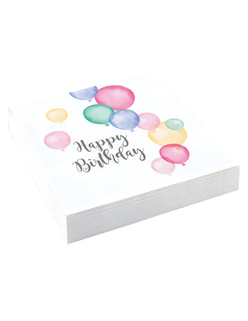 20 papirnatih salveta, sretan rođendan, pastelni baloni, 33 x 33 cm za rođendan