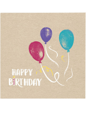 20 kraft i plavih papirnatih salveta za sretan rođendan, 33 x 33 cm do šarenih balona