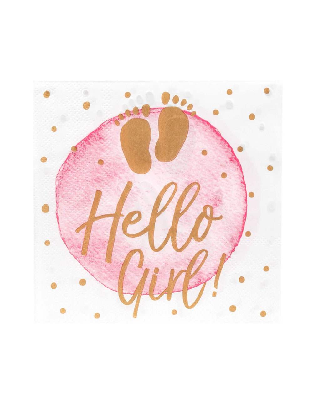 papirnati ubrusi hello girl za baby shower roza i zlatna