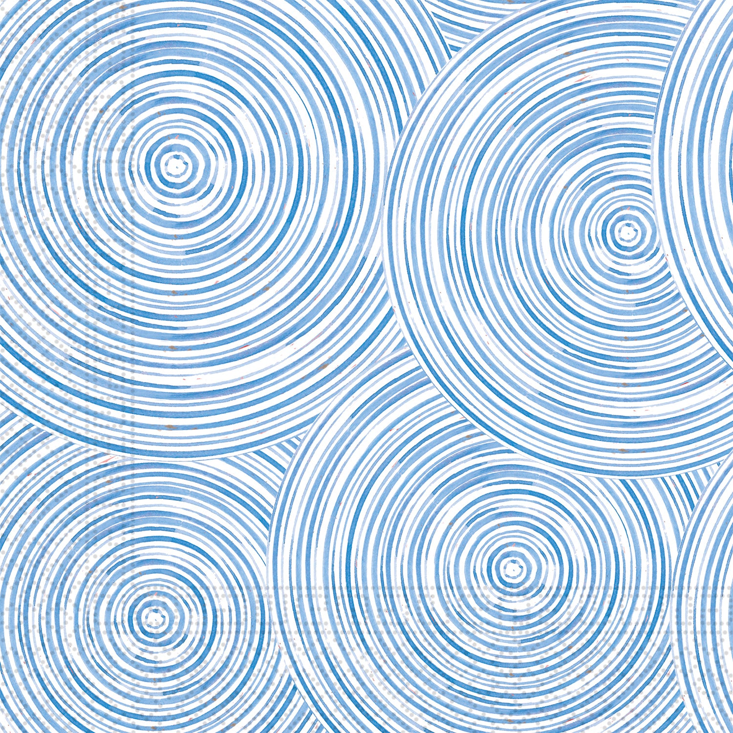 Serviettes en papier cercles bleus pour fête bleues et blanches éco-friendly