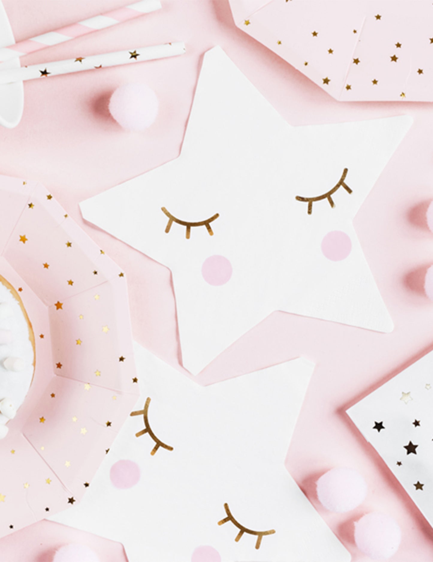 20 malih bijelih papirnatih salveta sa zvijezdama 16 x 16 cm sa zlatnim očima