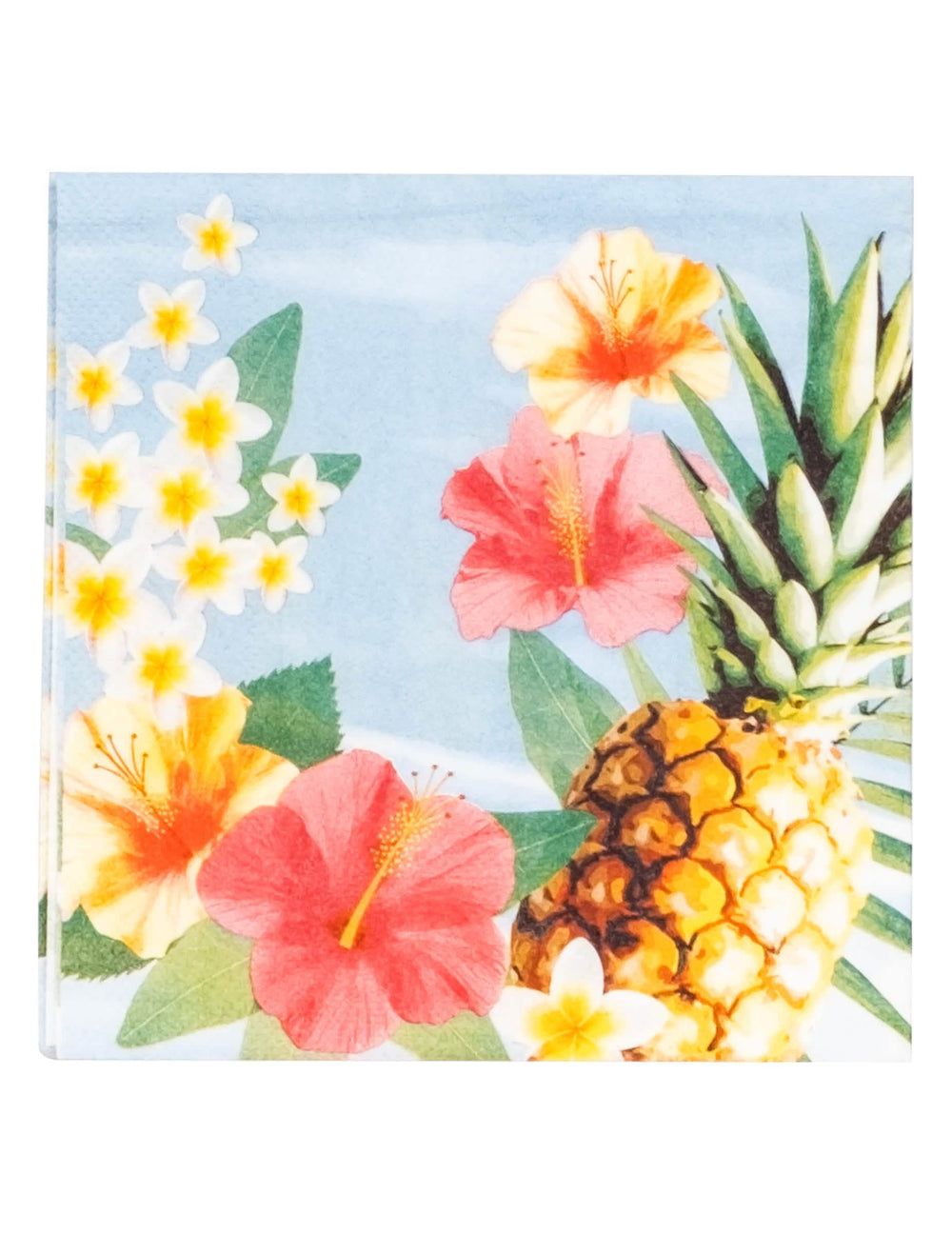 Salvete za Hawaii party za zabavu plava s motivima ananasa i cvjetova hibiskusa
