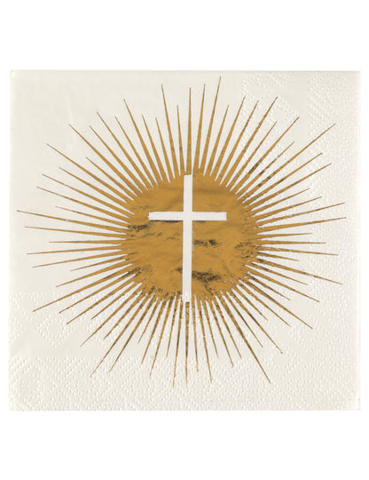 20 papirnatih salveta za zlatnu ceremoniju, 12,5 x 12,5 cm cm bijeli križ