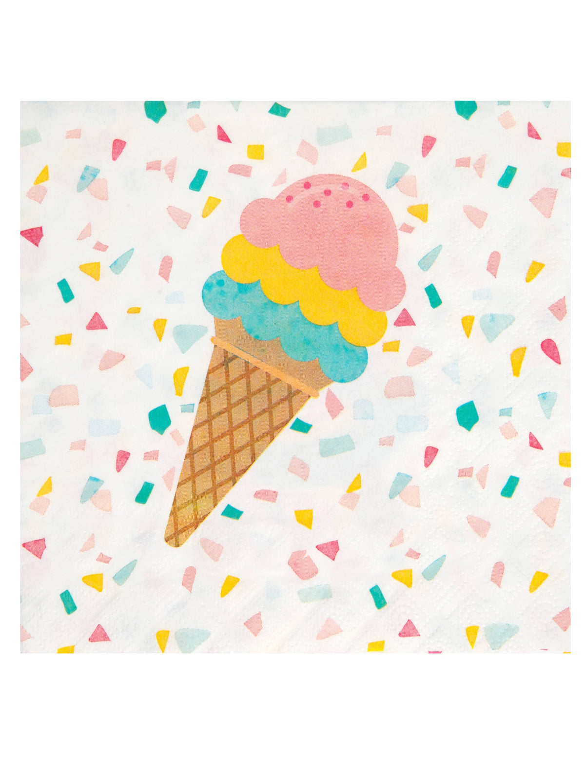 Serviettes papier summer smoothie glace gourmande multicolore à motif cornet de glace
