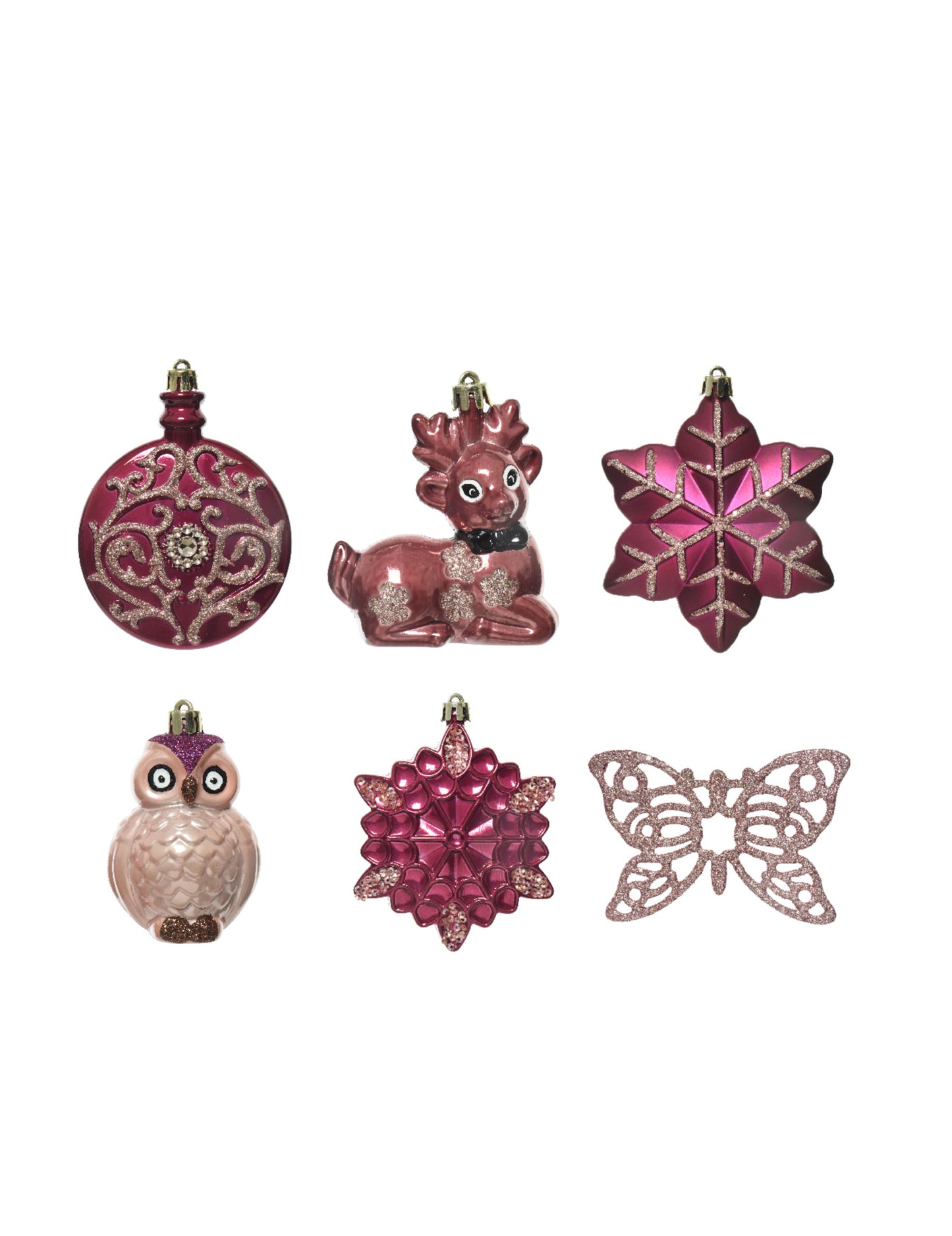 20 ružičastih ukrasa za božićno drvce Čarobni Božić 7 cm 