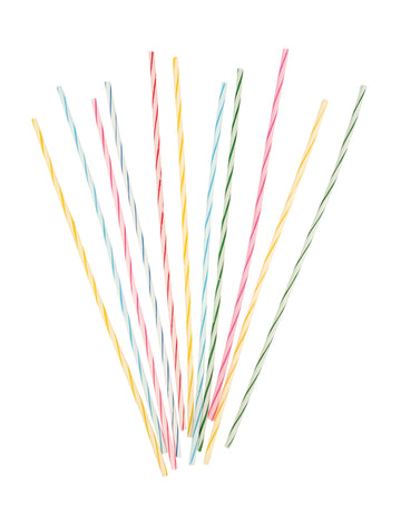 24 šarene spiralne svijeće s Mikado efektom 18 cm za rođendansku tortu